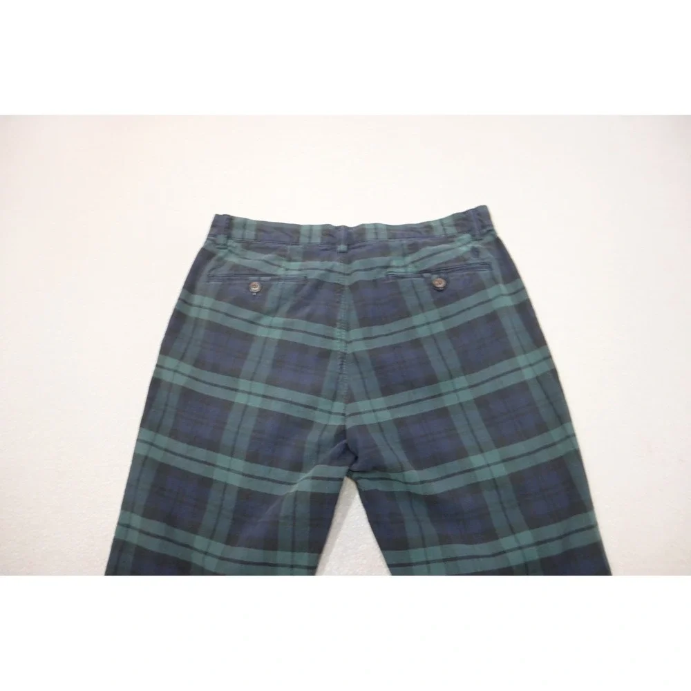 Polo Ralph Lauren Chinos Pants Mens 32x30 Green Black Watch Plaid Straight EUC